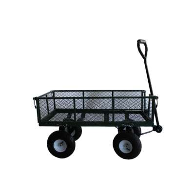 4 durable wheel lawn folding mesh garden cart trolley