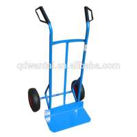 Qingdao wantai two pneumatic rubber wheel hand pull trolley with CE certificate