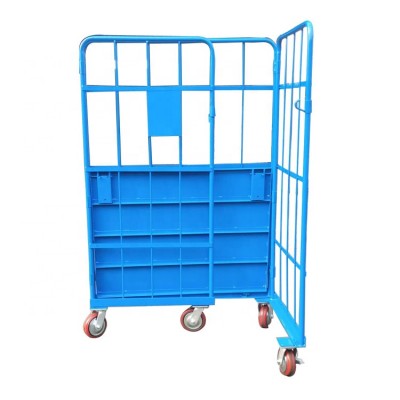 Foldable storage rack trolley  carrier truck for warehouse